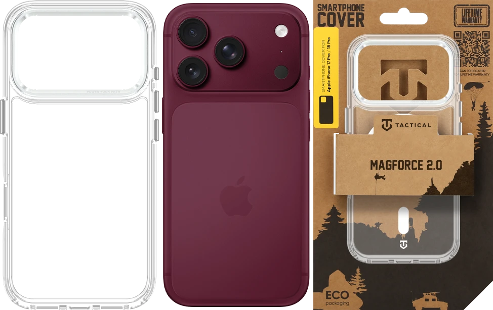 Dėklas Tactical MagForce 2.0 Cover for Apple iPhone 17 Pro/18 Pro Sidabrinis