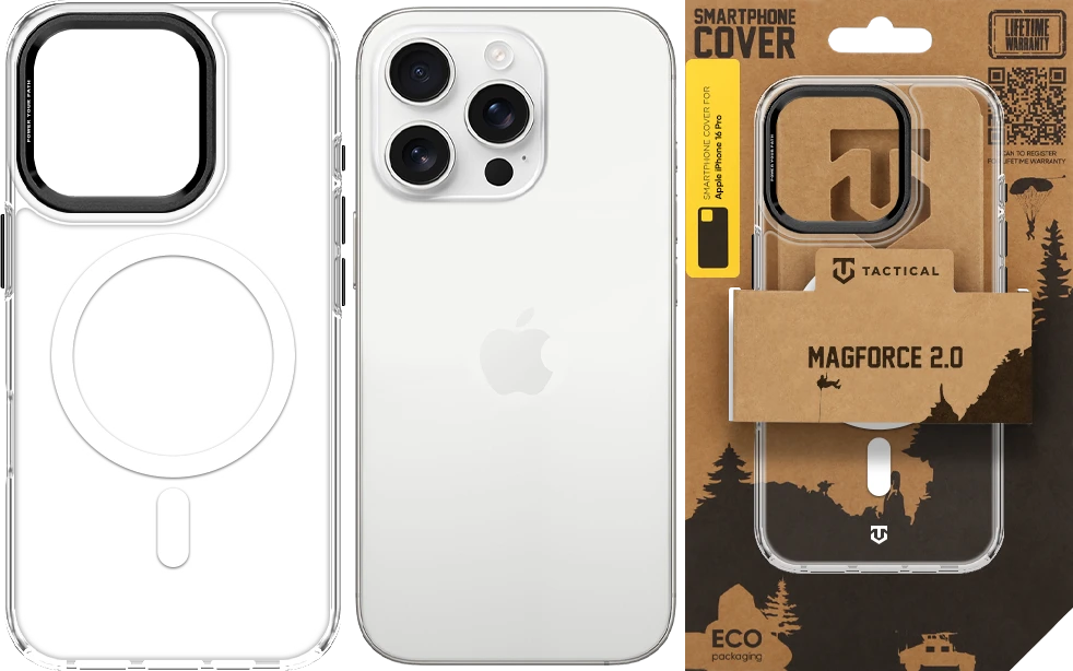 Dėklas Tactical MagForce 2.0 phone case with MagSafe support for iPhone 16 Pro juodas
