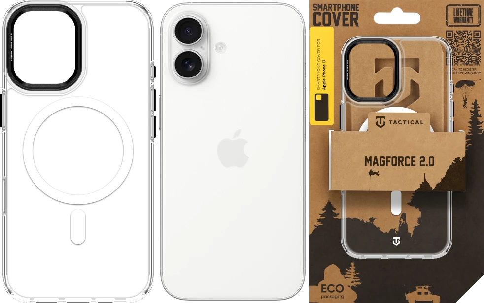 Dėklas Tactical MagForce 2.0 phone case with MagSafe support for iPhone 17 juodas