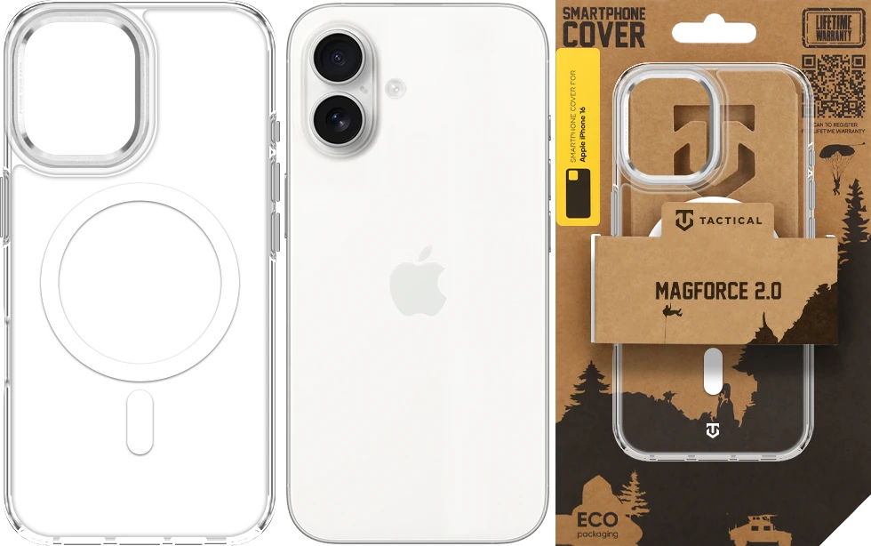 Dėklas Tactical MagForce 2.0 Cover for Apple iPhone 16 Sidabrinis