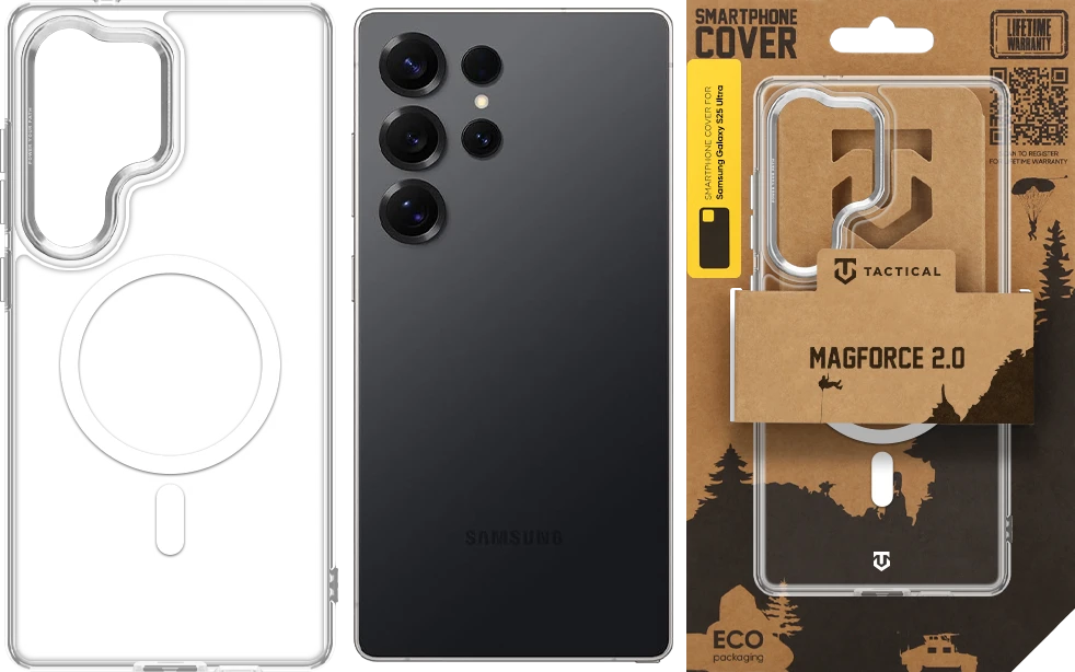 Dėklas Tactical MagForce 2.0 Cover for Samsung Galaxy S25 Ultra Sidabrinis