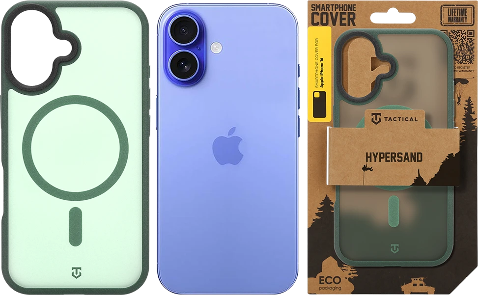 Dėklas Tactical MagForce Hypersand dangtelis Apple iPhone 16 miško žalia