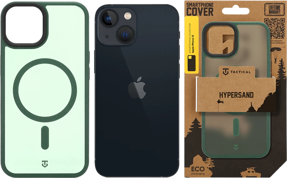 Dėklas Tactical MagForce Hypersand dangtelis, skirtas Apple iPhone 13, miško žalia