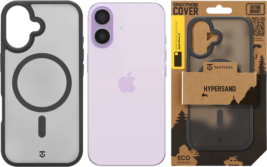 Dėklas Tactical MagForce Hypersand dangtelis Apple iPhone 17, asfaltas
