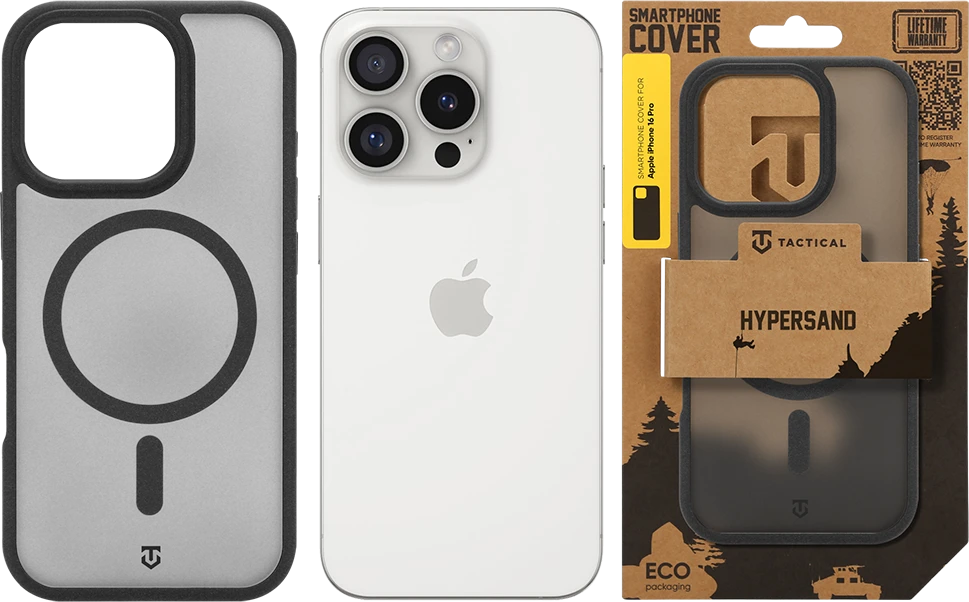 Dėklas Tactical MagForce Hypersand Cover for Apple iPhone 16 Pro Asphalt