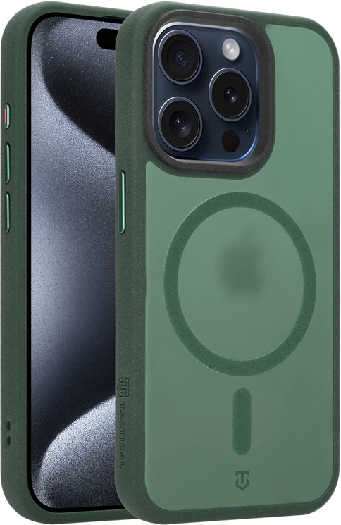 Dėklas Tactical MagForce Hypersand Cover for Apple iPhone 15 Pro Forest Žalias