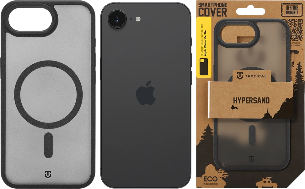 Dėklas Tactical MagForce Hypersand Cover for Apple iPhone 16e/17e Asphalt
