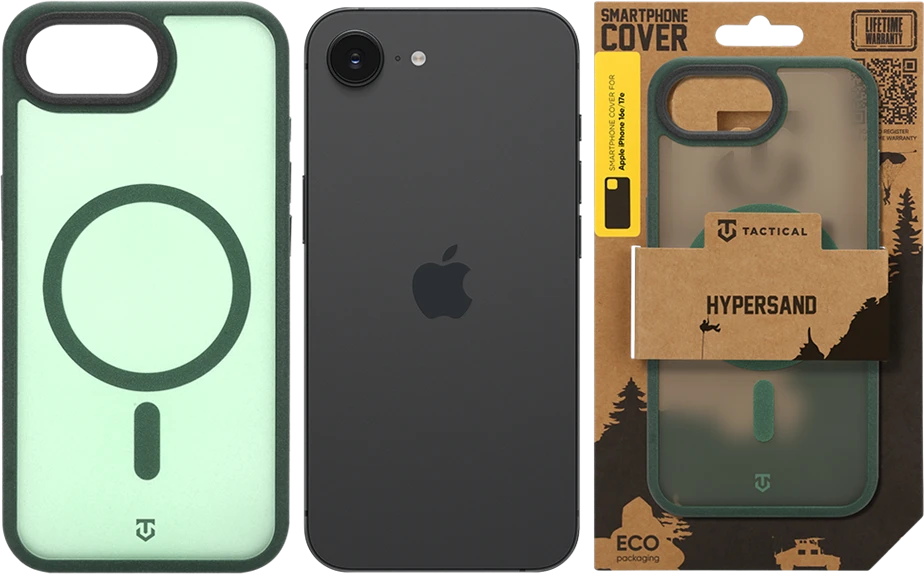 Dėklas Tactical MagForce Hypersand dangtelis, skirtas Apple iPhone 16e/17e, miško žalia