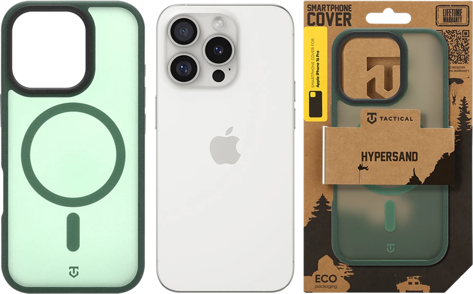 Dėklas Tactical MagForce Hypersand Cover for Apple iPhone 16 Pro Forest Žalias