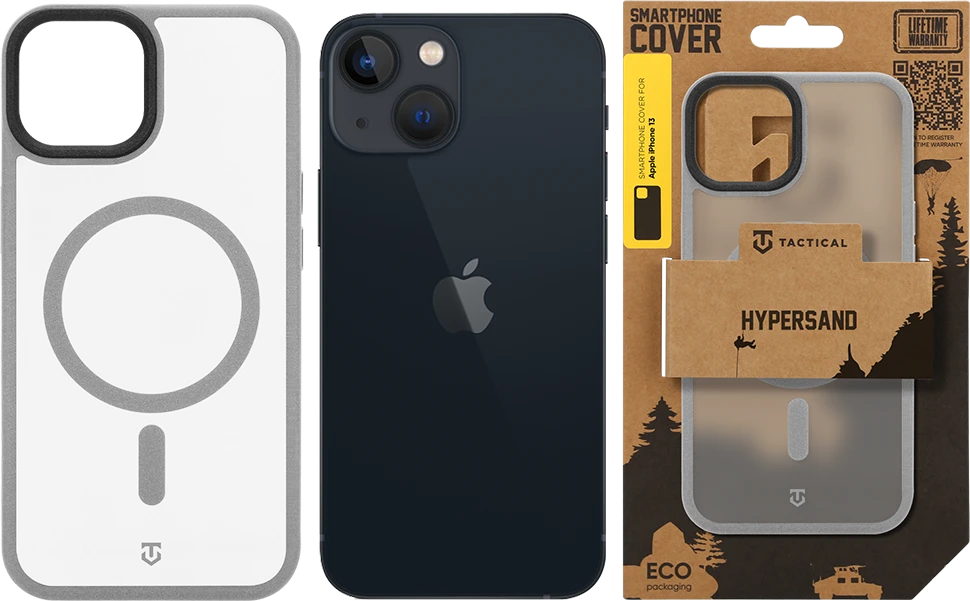 Dėklas Tactical MagForce Hypersand Cover for Apple iPhone 13 Light Pilkas