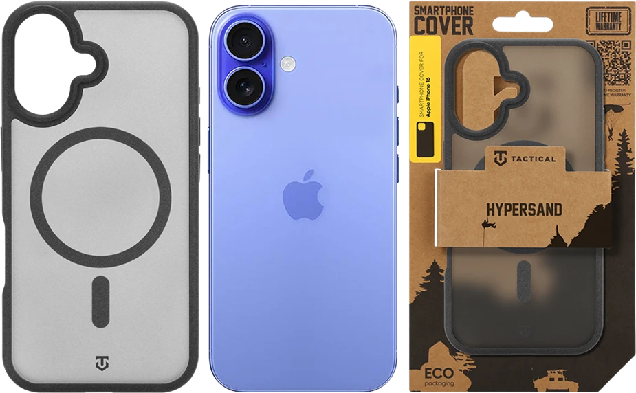 Dėklas Tactical MagForce Hypersand Cover for Apple iPhone 16 Asphalt