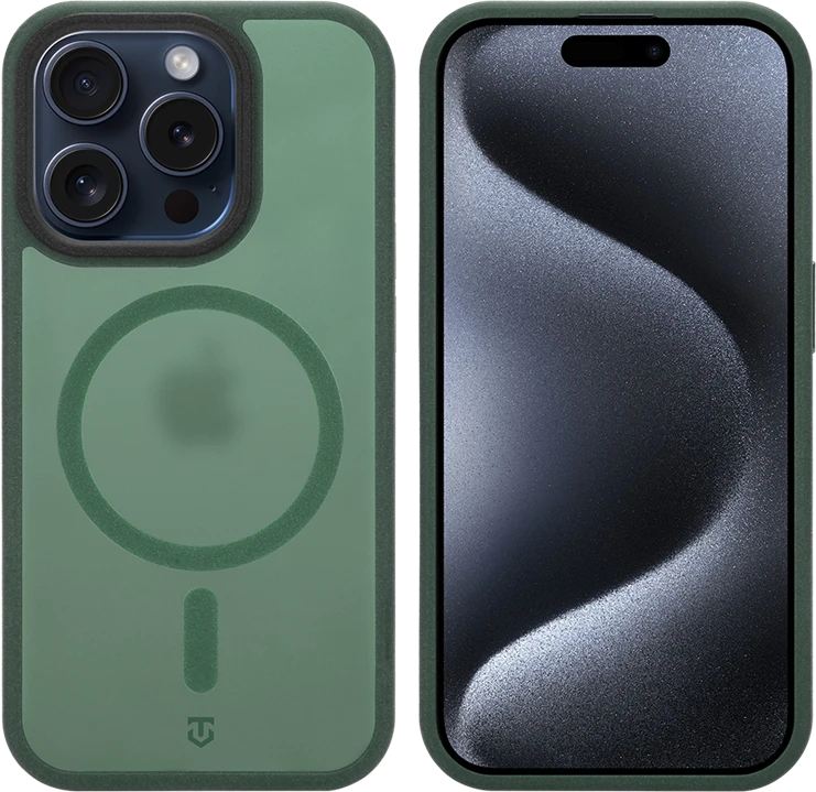 Dėklas Tactical MagForce Hypersand Cover for Apple iPhone 15 Pro Forest Žalias