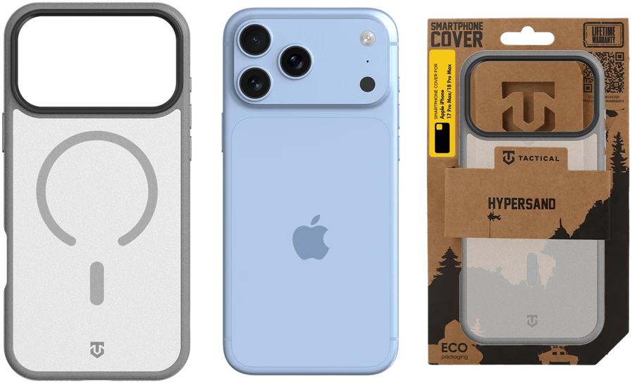 Dėklas Tactical MagForce Hypersand Cover for Apple iPhone 18 Pro Max/17 Pro Max Light Pilkas