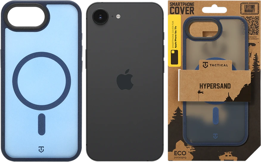 Dėklas Tactical MagForce Hypersand dangtelis Apple iPhone 16e/17e tamsiai mėlynas