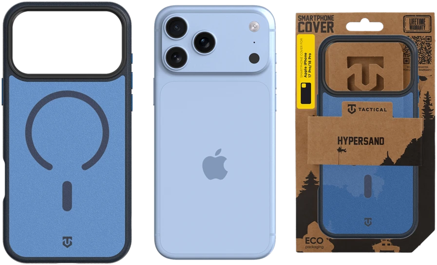 Dėklas Tactical MagForce Hypersand dangtelis Apple iPhone 18 Pro/17 Pro tamsiai mėlynas
