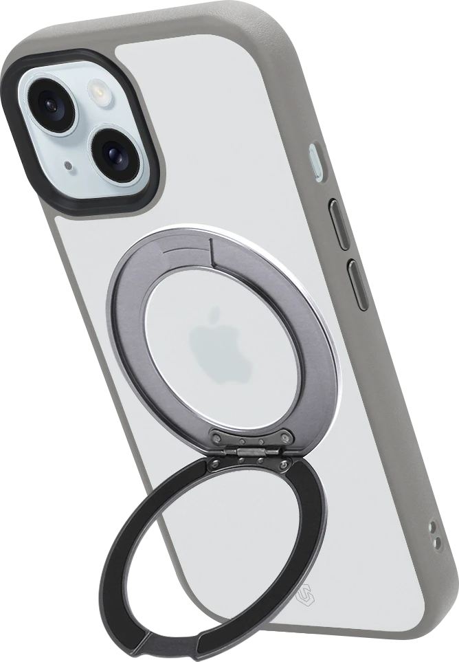 Dėklas Tactical MagForce Hyperstand dangtelis Apple iPhone 15, šviesiai pilkas