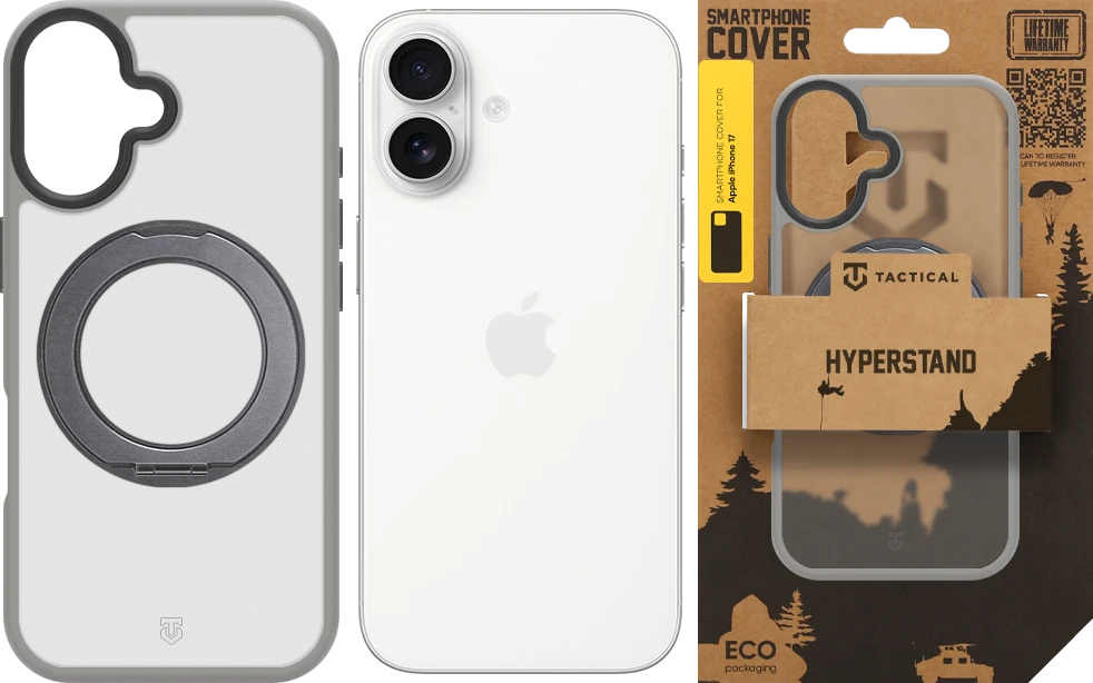 Dėklas Tactical MagForce Hyperstand Cover for Apple iPhone 17 Light Pilkas