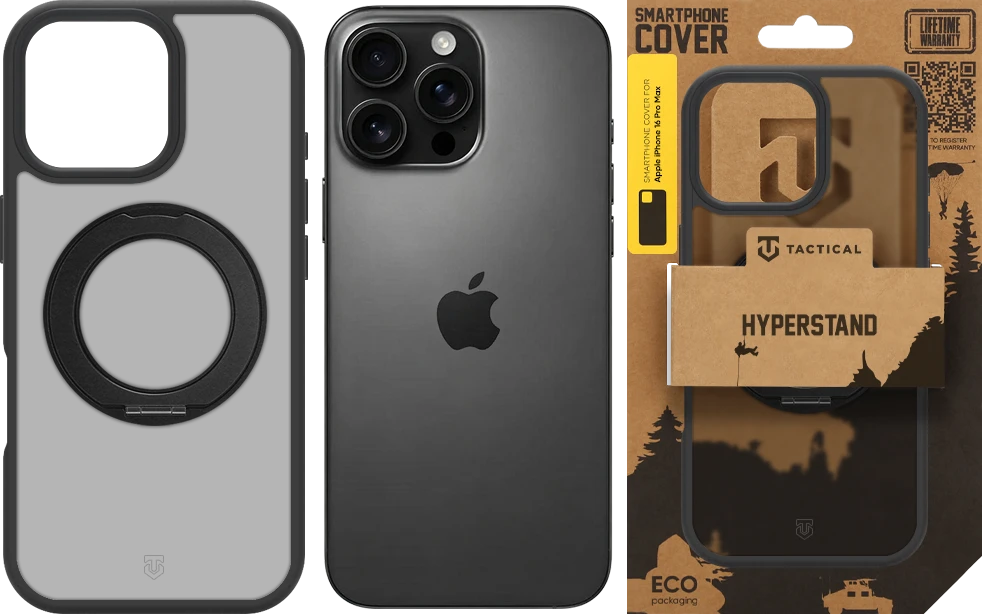Dėklas Tactical MagForce Hyperstand Cover for Apple iPhone 16 Pro Max Asphalt