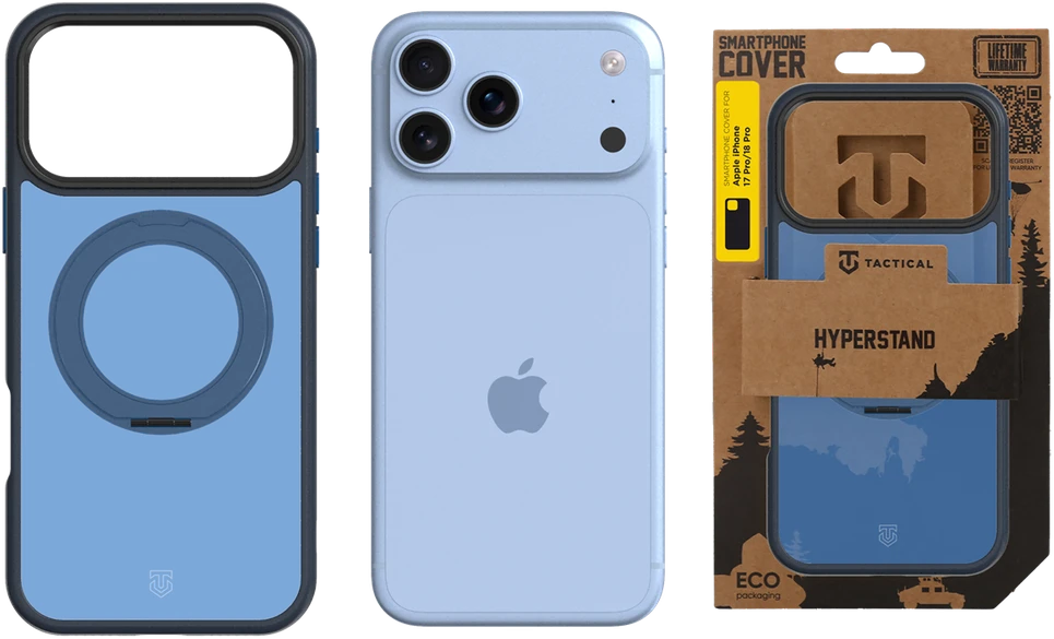 Dėklas Tactical Taktinis MagForce Hyperstand dangtelis, skirtas Apple iPhone 18 Pro/17 Pro, tamsiai mėlyna