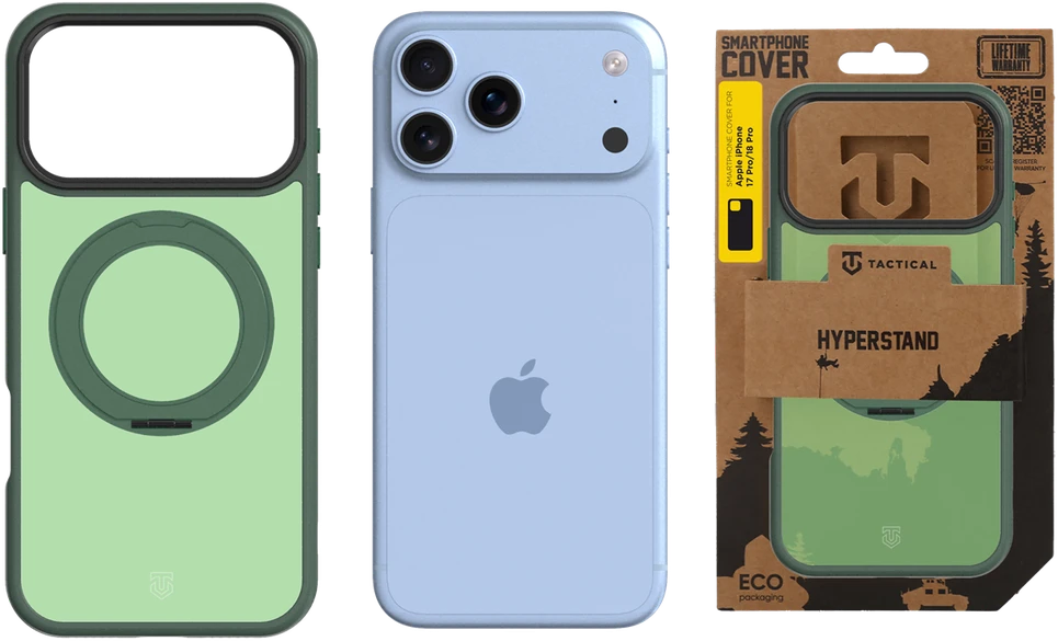 Dėklas Tactical MagForce Hyperstand Cover for Apple iPhone 17 Pro/18 Pro Forest Žalias