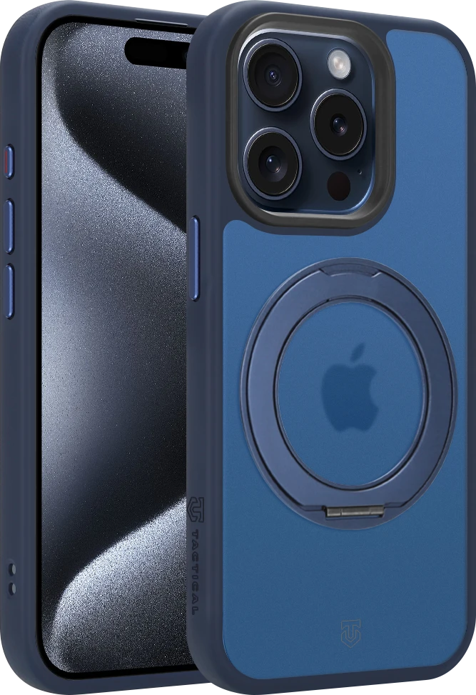 Dėklas Tactical MagForce Hyperstand dangtelis Apple iPhone 15 Pro tamsiai mėlynas