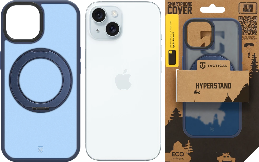 Tactical Taktinis MagForce Hyperstand dėklas Apple iPhone 15 tamsiai mėlynas