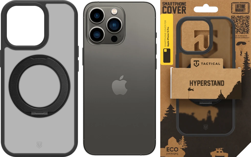 Dėklas Tactical MagForce Hyperstand Asfalto spalvos užpakalinis dangtelis Apple iPhone 13 Pro