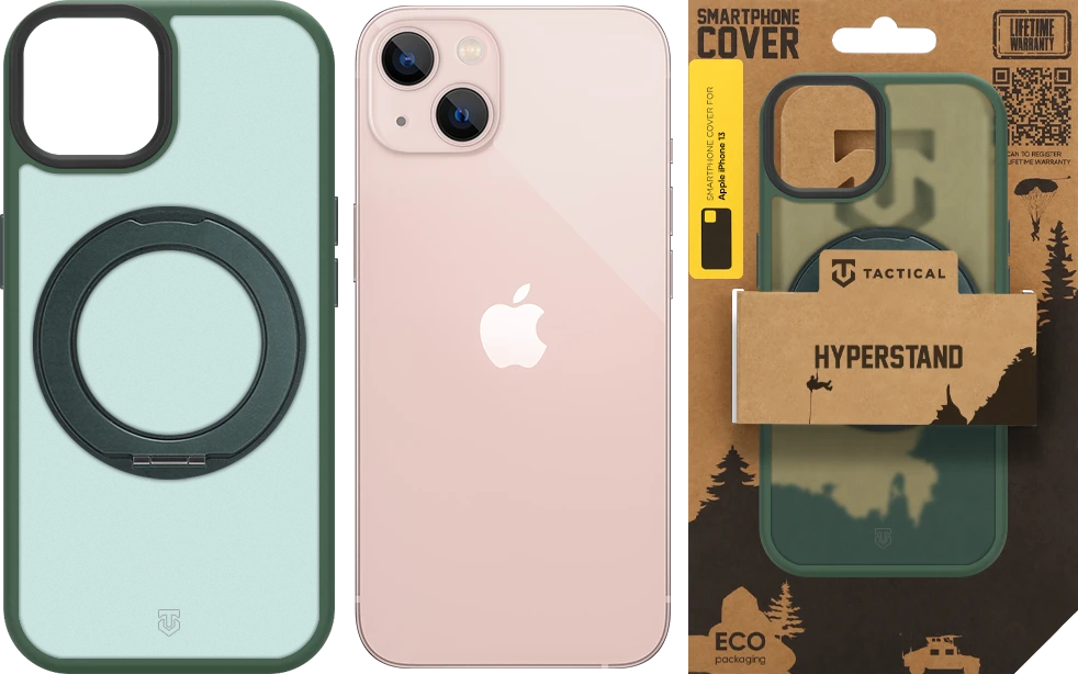 Tactical MagForce Hyperstand dėklas Apple iPhone 13 miško žalia