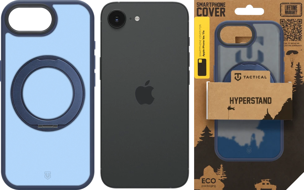 Tactical MagForce Hyperstand dėklas Apple iPhone 16e/17e tamsiai mėlynas