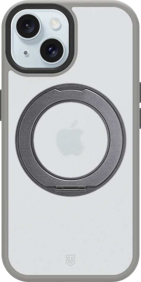Dėklas Tactical MagForce Hyperstand dangtelis Apple iPhone 15, šviesiai pilkas