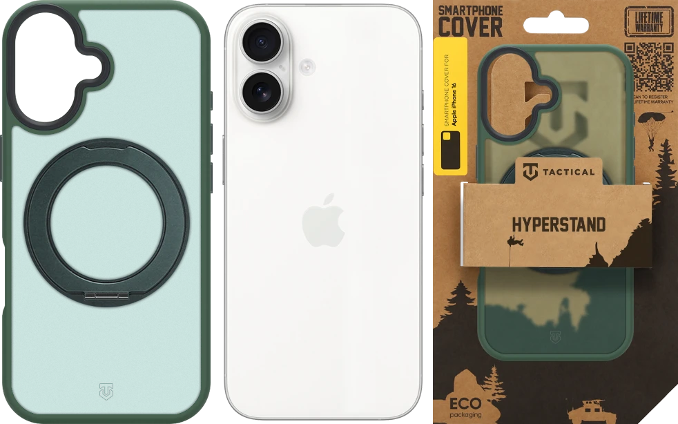 Tactical MagForce Hyperstand dėklas Apple iPhone 16 miško žalia