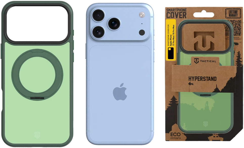 Dėklas Tactical MagForce Hyperstand Cover for Apple iPhone 17 Pro Max/18 Pro Max Forest Žalias