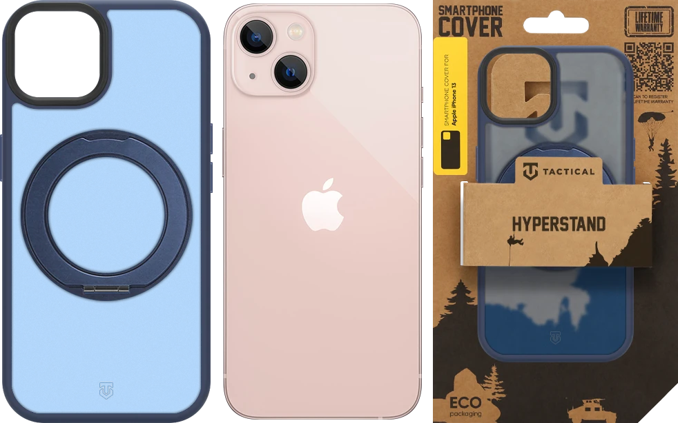 Dėklas Tactical MagForce Hyperstand dangtelis, skirtas Apple iPhone 13, tamsiai mėlyna