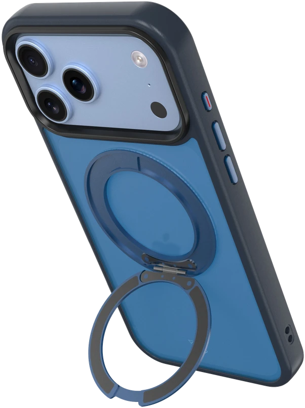 Dėklas Tactical Taktinis MagForce Hyperstand dangtelis, skirtas Apple iPhone 18 Pro/17 Pro, tamsiai mėlyna