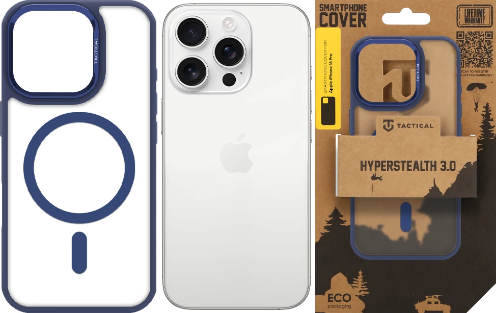 Dėklas Tactical MagForce Hyperstealth 3.0 Cover for Apple iPhone 16 Pro Deep Mėlyna