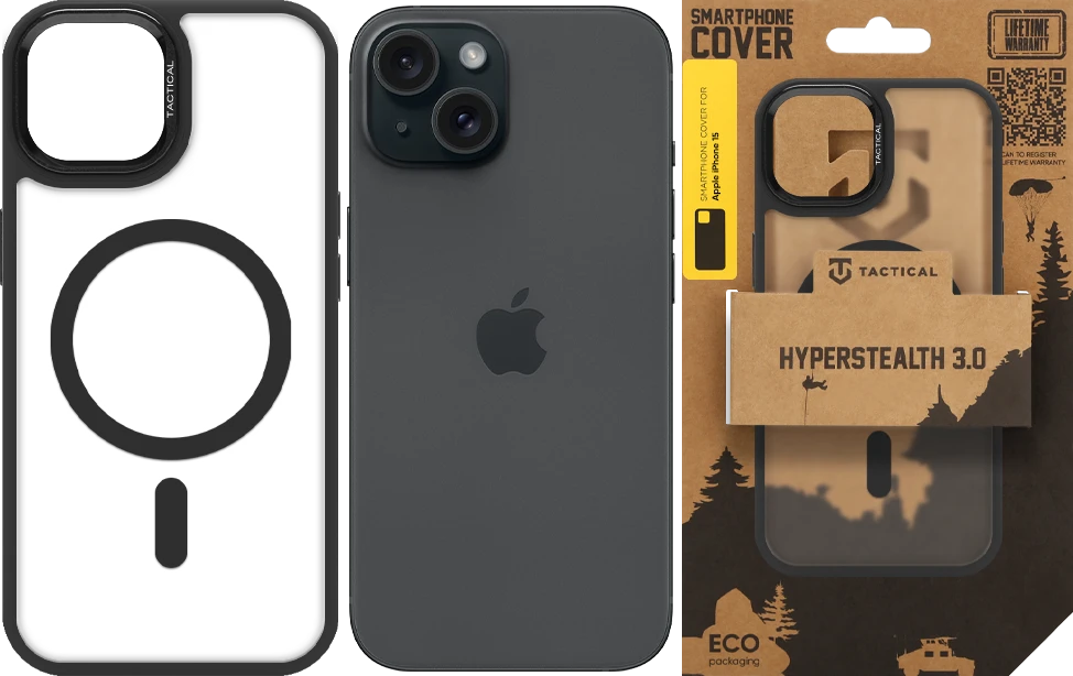 Dėklas Tactical MagForce Hyperstealth 3.0 Cover for Apple iPhone 15 Asphalt
