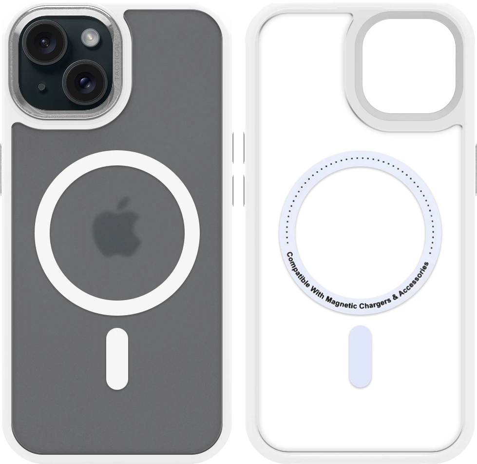 Dėklas Tactical MagForce Hyperstealth 3.0 Cover for Apple iPhone 15 Snow Baltas