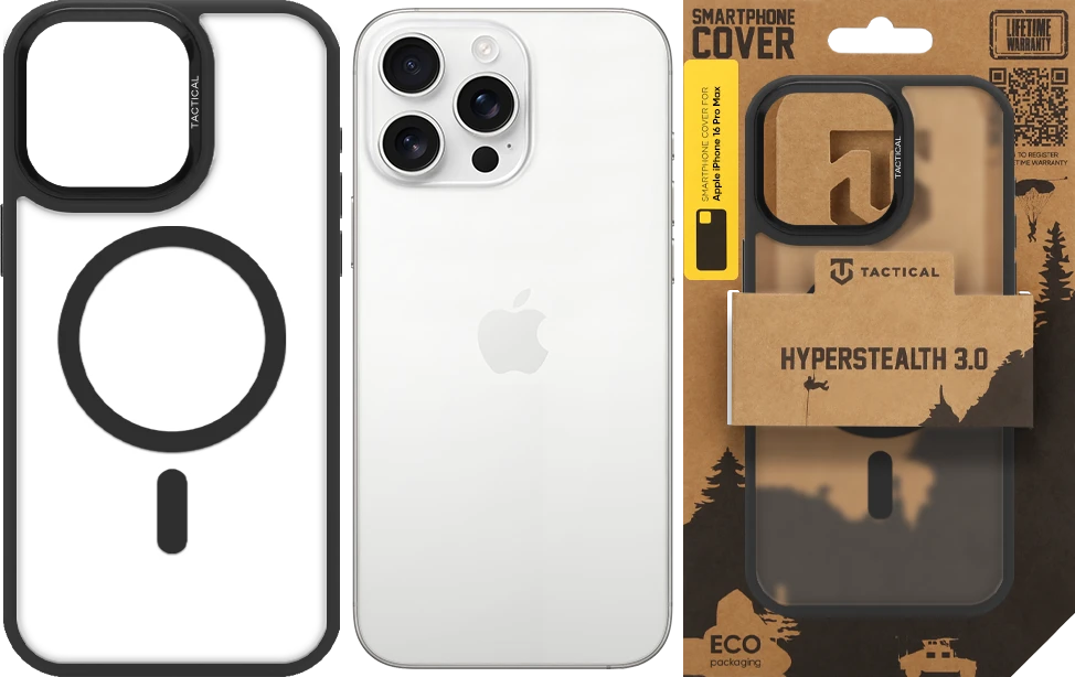 Dėklas Tactical MagForce Hyperstealth 3.0 Cover for Apple iPhone 16 Pro Max Asphalt