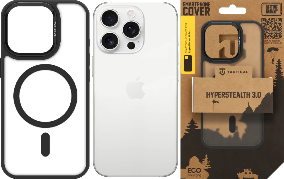 Dėklas Tactical MagForce Hyperstealth 3.0 Cover for Apple iPhone 16 Pro Asphalt
