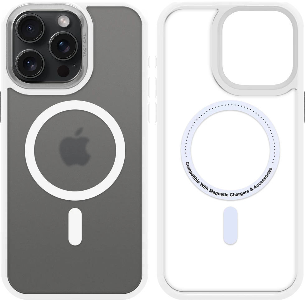 Dėklas Tactical MagForce Hyperstealth 3.0 Cover for Apple iPhone 15 Pro Max Snow Baltas