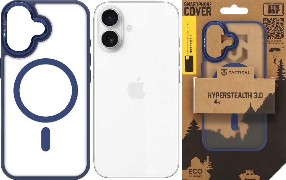 Dėklas Tactical MagForce Hyperstealth 3.0 Cover for Apple iPhone 16 Deep Mėlyna