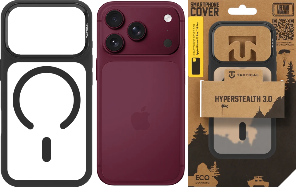 Dėklas Tactical MagForce Hyperstealth 3.0 Cover for Apple iPhone 17 Pro/18 Pro Asphalt
