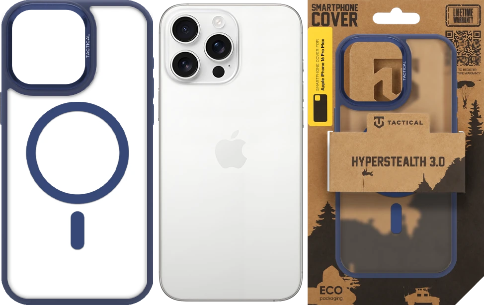Dėklas Tactical MagForce Hyperstealth 3.0 Cover for Apple iPhone 16 Pro Max Deep Mėlyna