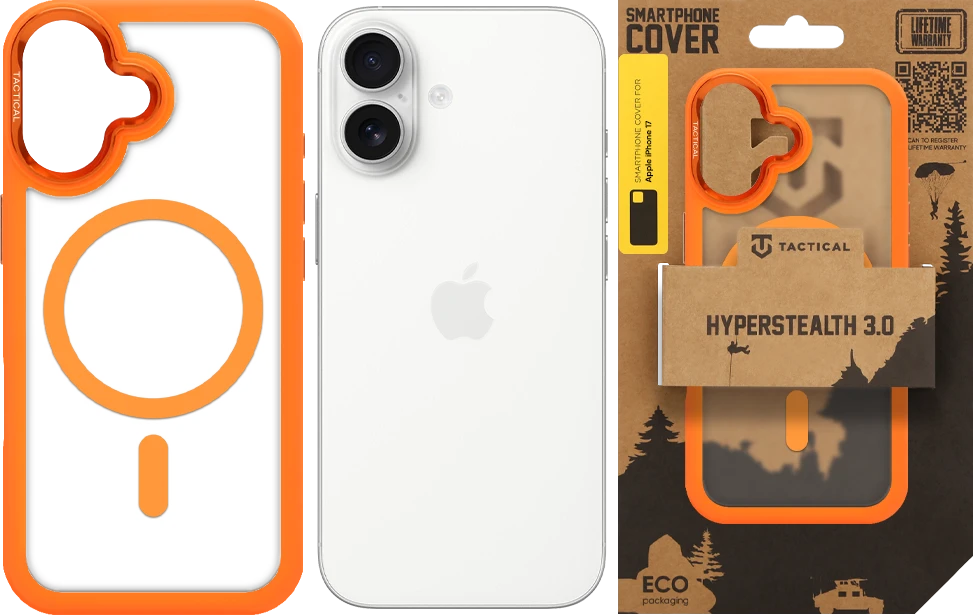 Dėklas Tactical MagForce Hyperstealth 3.0 Cover for Apple iPhone 17 Agent Oranžinis
