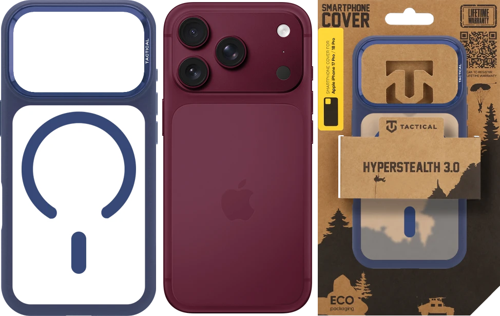 Dėklas Tactical MagForce Hyperstealth 3.0 Cover for Apple iPhone 17 Pro/18 Pro Deep Mėlyna