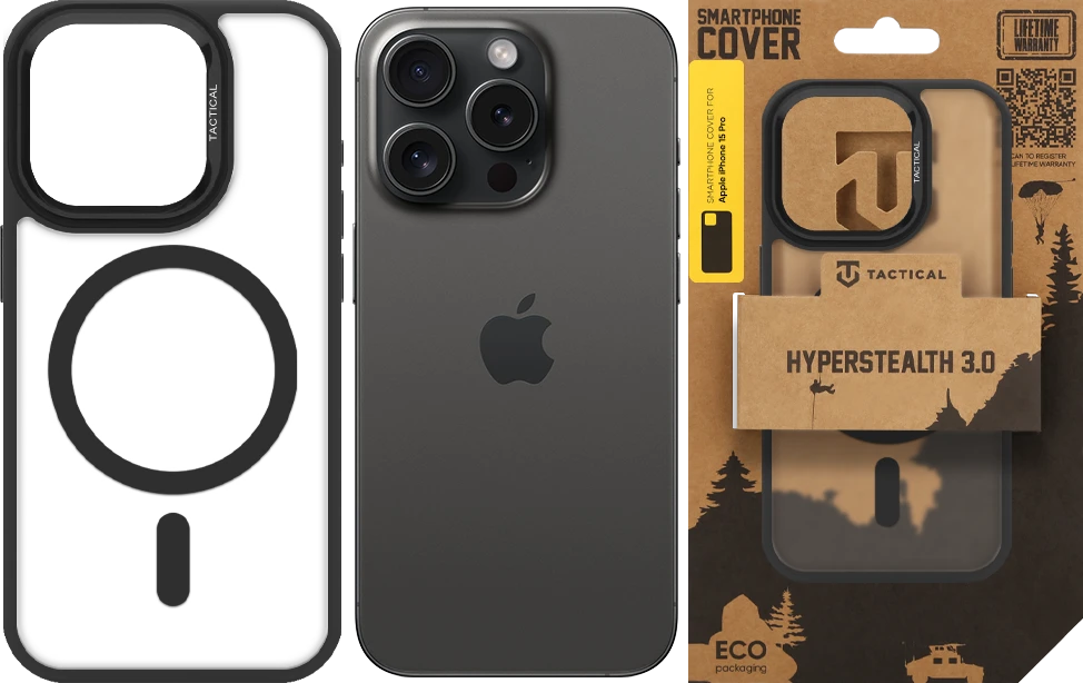 Dėklas Tactical MagForce Hyperstealth 3.0 Cover for Apple iPhone 15 Pro Asphalt