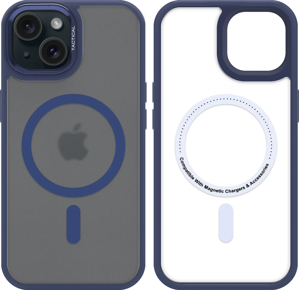 Dėklas Tactical MagForce Hyperstealth 3.0 dangtelis Apple iPhone 15 tamsiai mėlynas