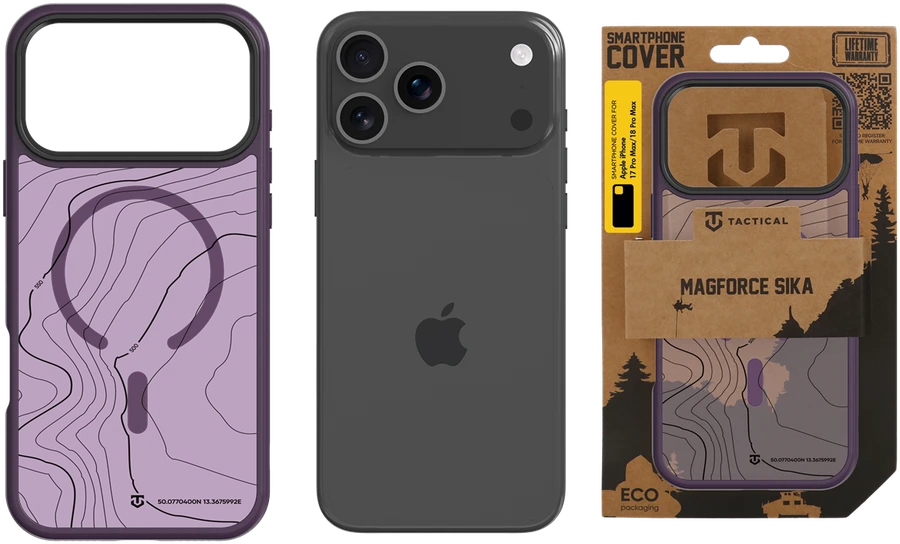 Dėklas Tactical MagForce Hyperstealth Sika užvalkalas Apple iPhone 17 Pro Max/18 Pro Max bordo dūmų