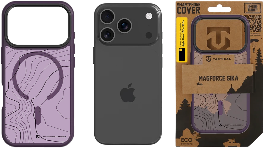 Dėklas Tactical MagForce Hyperstealth Sika dangtelis, skirtas Apple iPhone 17 Pro/18 Pro, bordinio dūmo spalvos