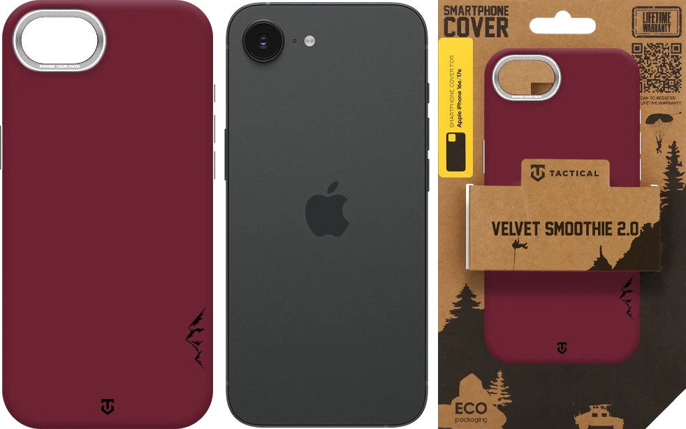 Dėklas Tactical MagForce Velvet Smoothie 2.0 Cover for Apple iPhone 16e/17e Burgundy